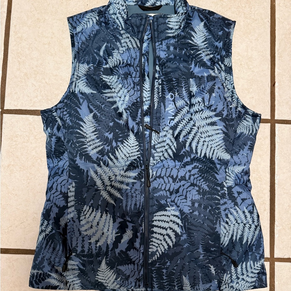 Orvis Pro LIKE NEW Blue Leaf Patterned Vest - Picture 2 of 4